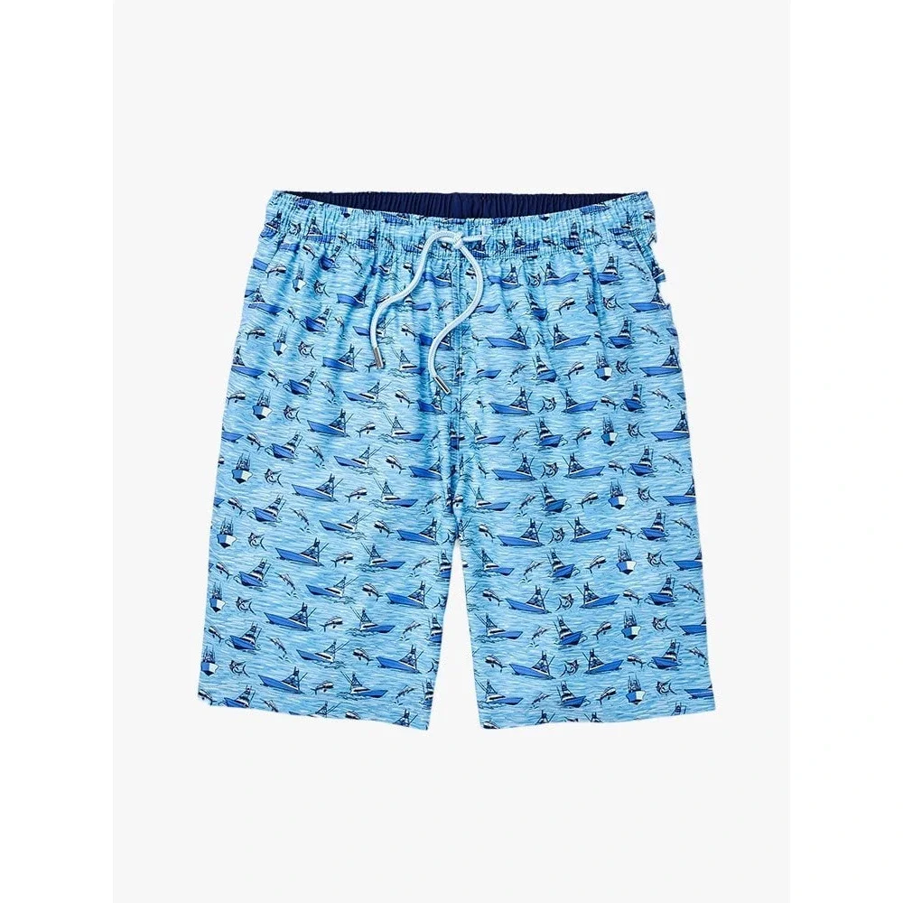 Peter Millar Seaside Gulf Stream Swim Trunks Men's L Blue Nautical 7